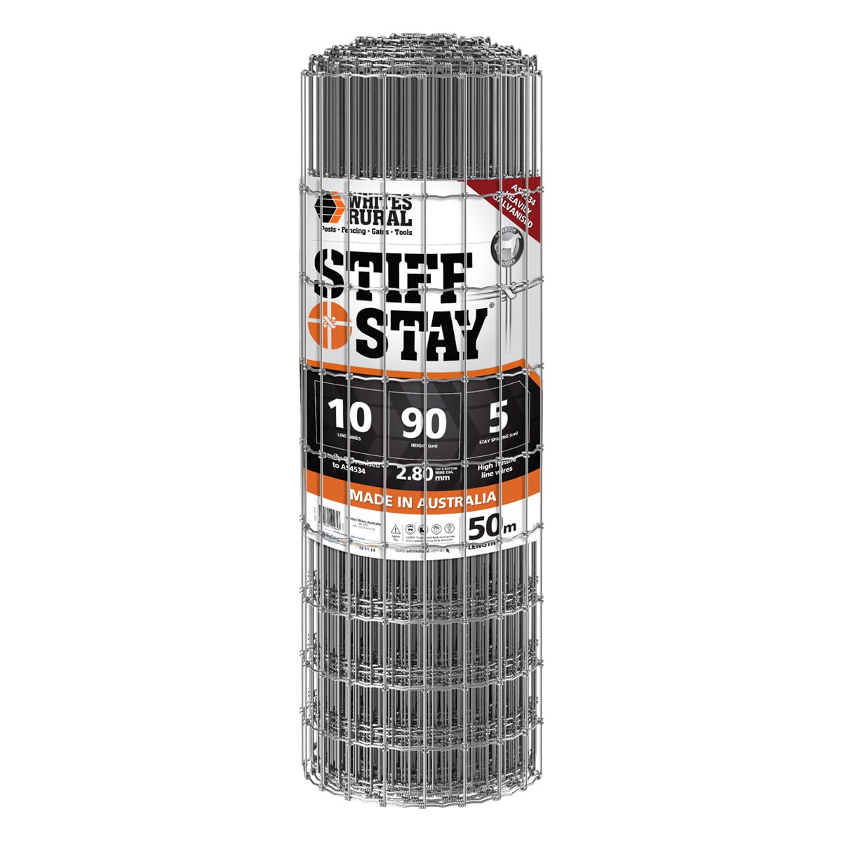 White Wires Stiff Stay Horse Fencing Heavy Galvanised Multiple Sizes